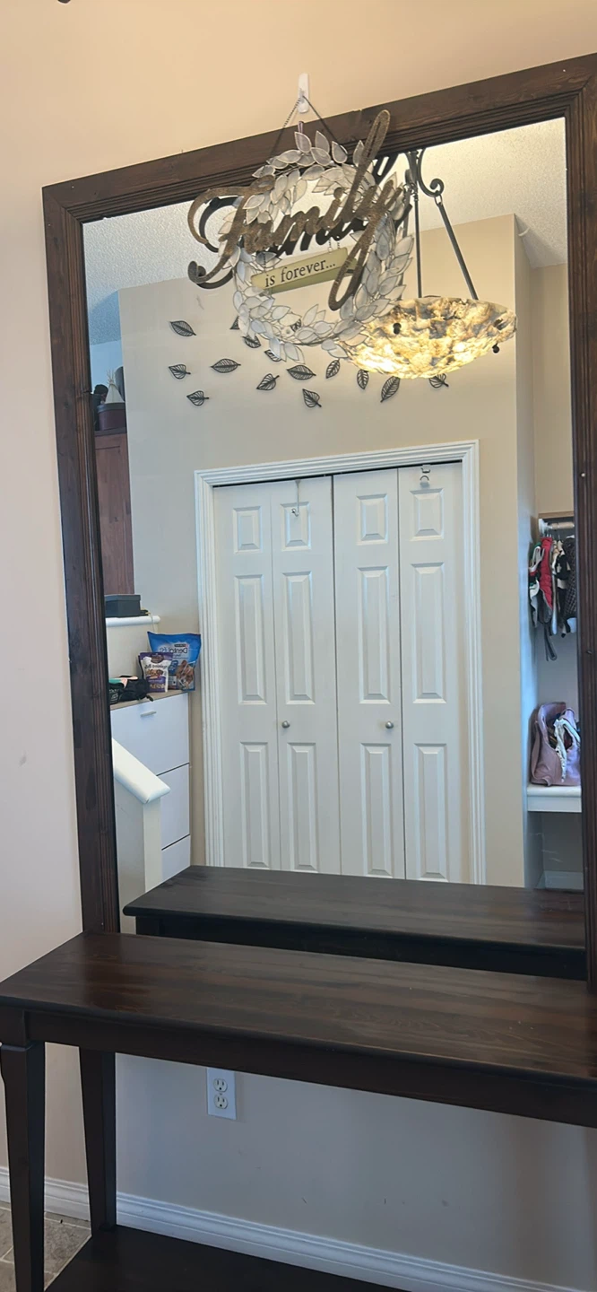 Dark Wood Console Table and mirror - photo 4