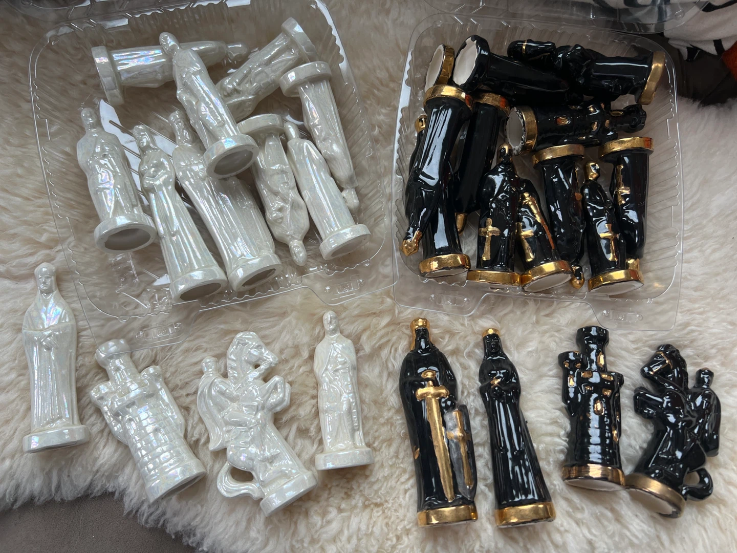 Ceramic Chess Pieces - Black and White