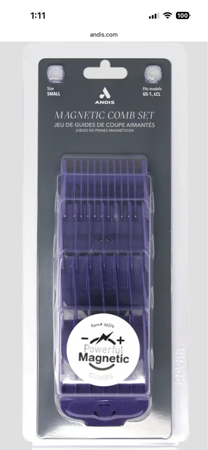 Andis Magnetic Comb Set - SINGLE MAGNETIC COMB SET SMALL (5PCS) - photo 3