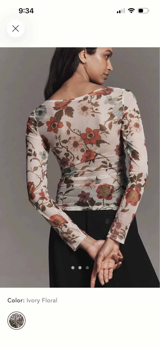 BNWT Anthropologie Maeve Mesh Sequin Top XS - photo 5