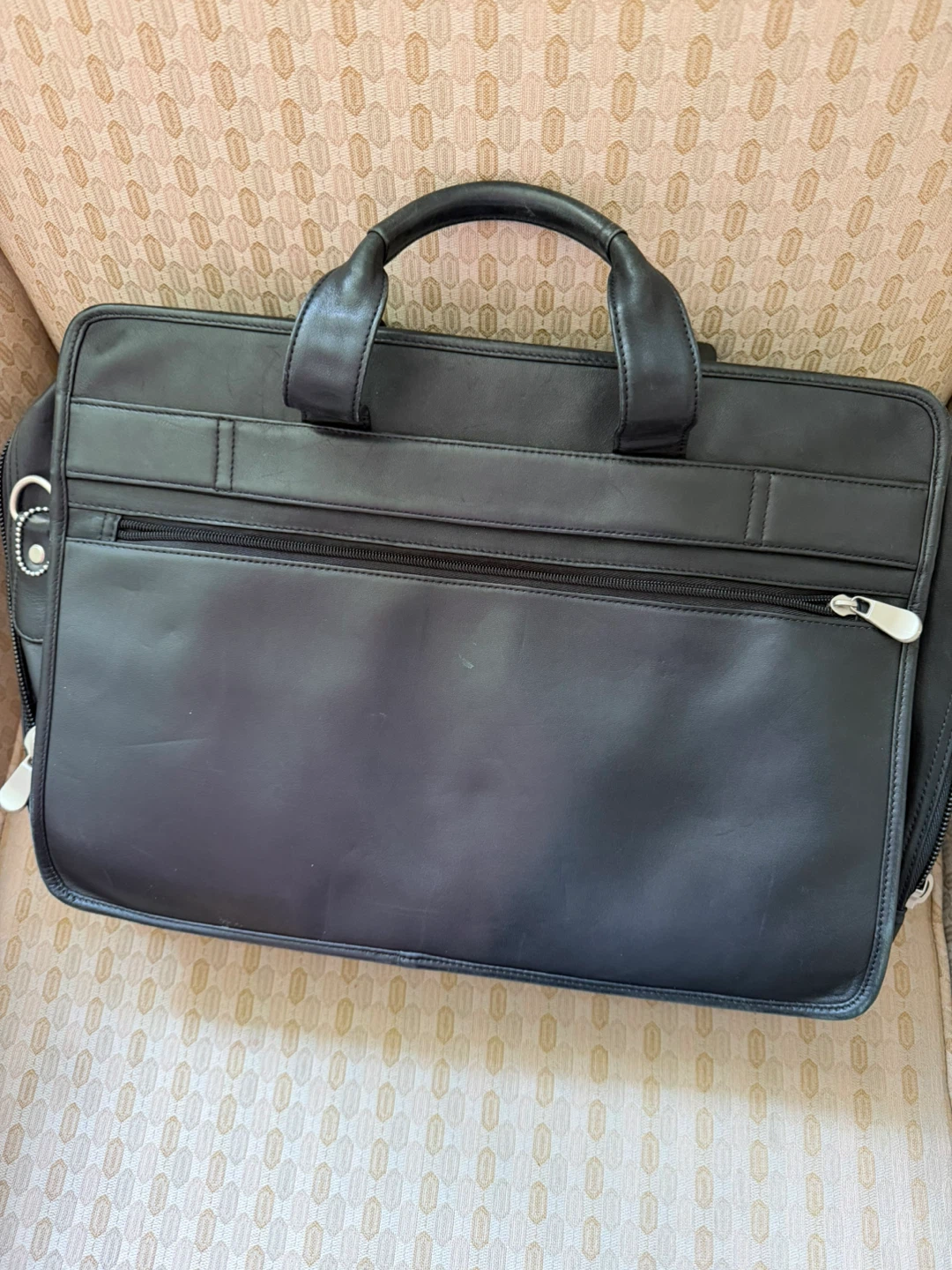 Black leather briefcase/laptop bag - photo 4