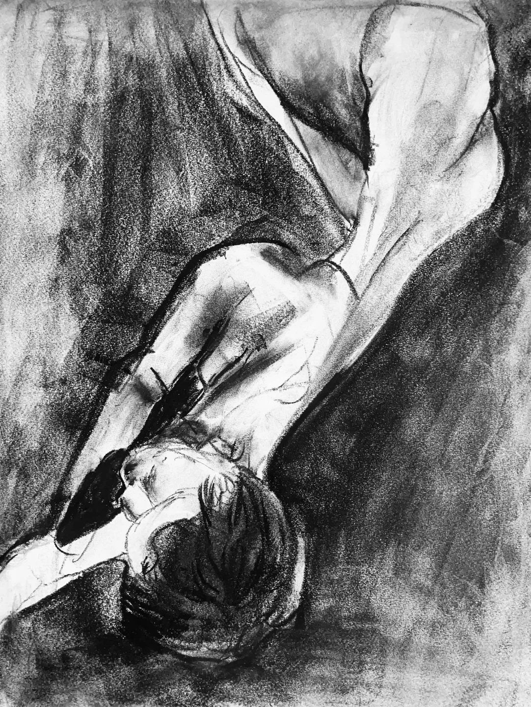Female Figure Study - Original Charcoal Drawing - 18x24 - photo 3