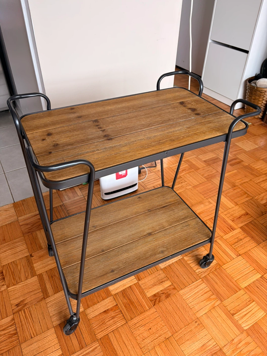 Rustic Wood and Metal Bar Cart - photo 2
