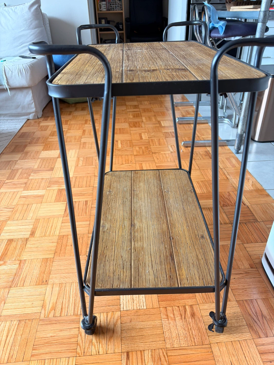 Rustic Wood and Metal Bar Cart - photo 4