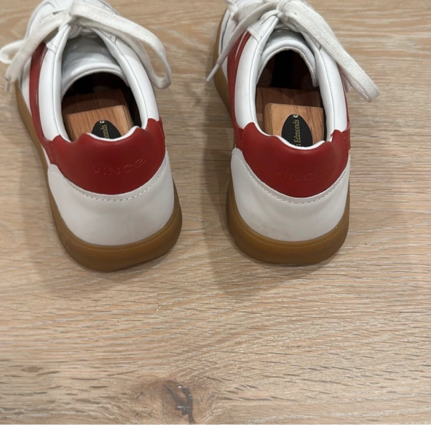 Vince White and Red Leather Sneakers - photo 3