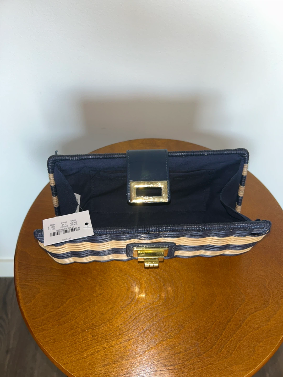 J. Crew Woven Clutch Purse Navy/Tan - photo 2