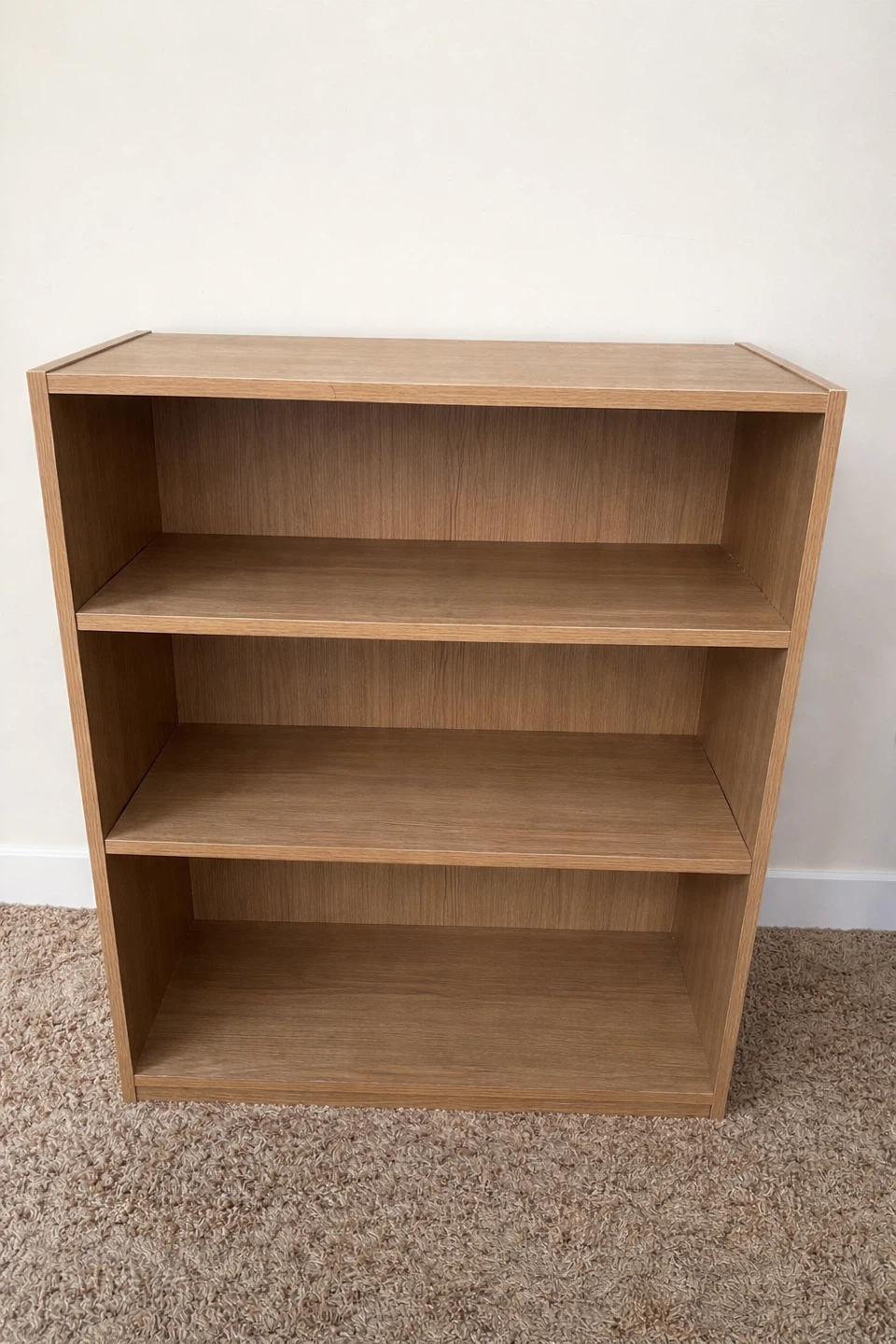 Light Oak 3-Shelf Bookshelf