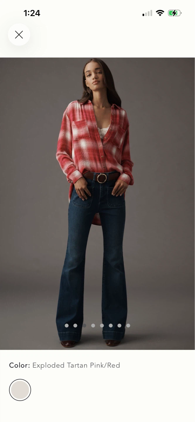 BNWT Anthropologie Hadley Relaxed Plaid Buttondown Shirt XS - photo 3