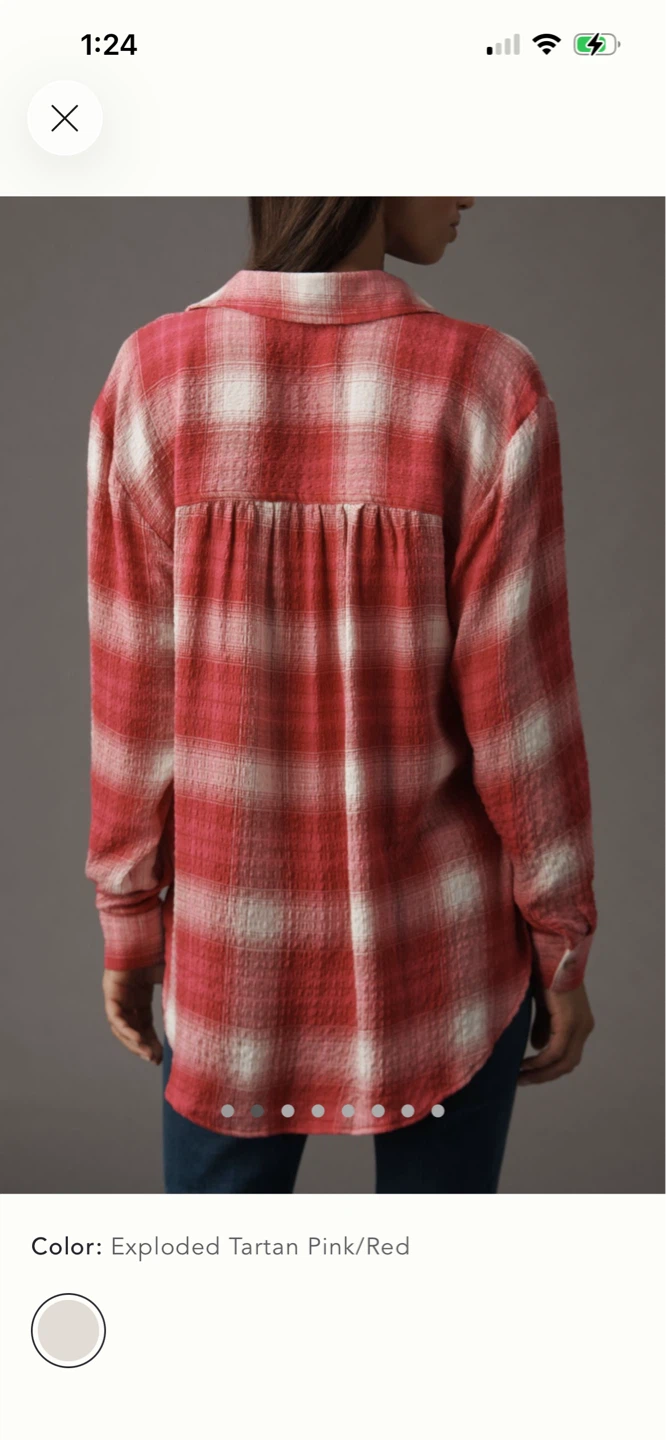BNWT Anthropologie Hadley Relaxed Plaid Buttondown Shirt XS - photo 2
