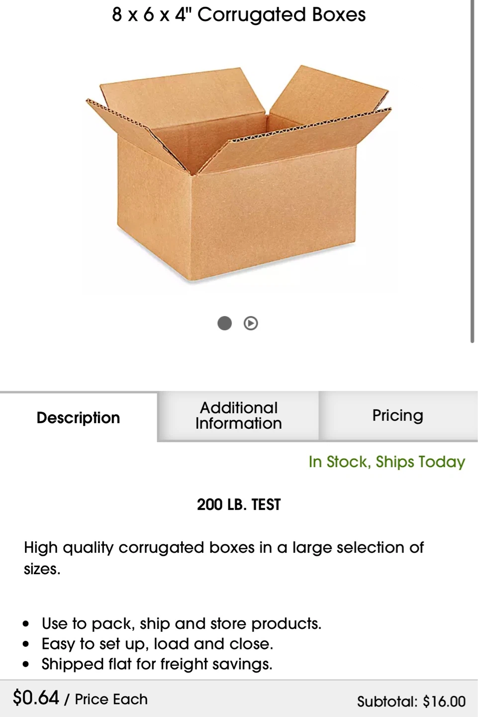 Corrugated Cardboard Unline Boxes - Various Sizes