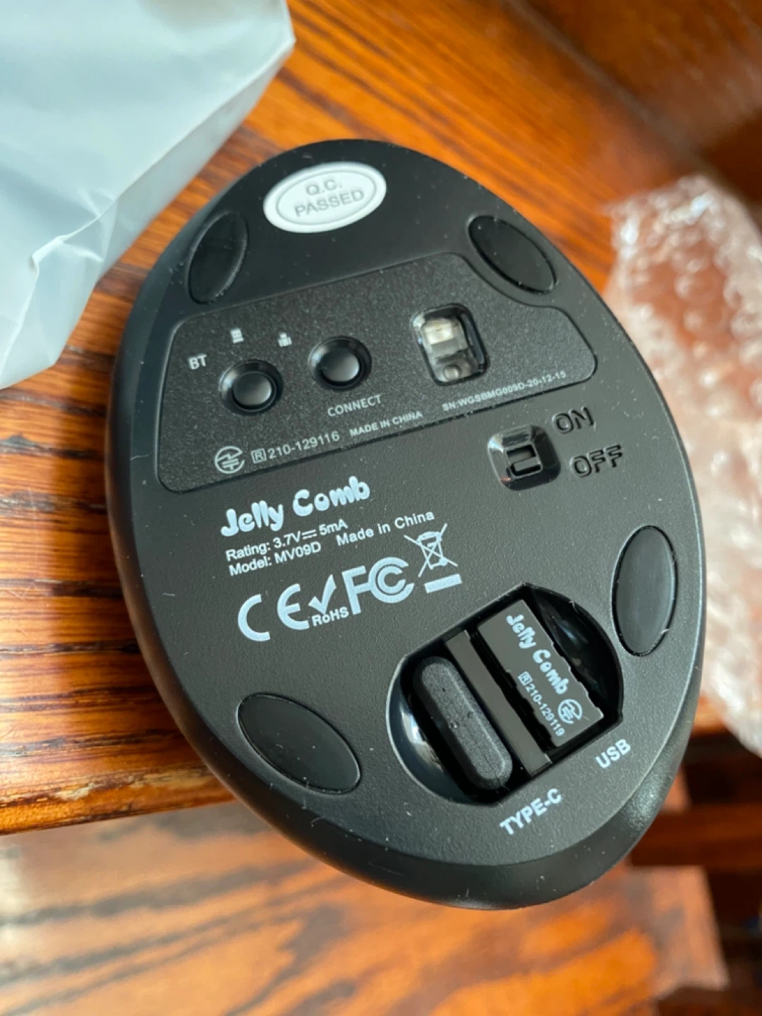 Jelly Comb MV09D Wireless Mouse - Black - photo 5