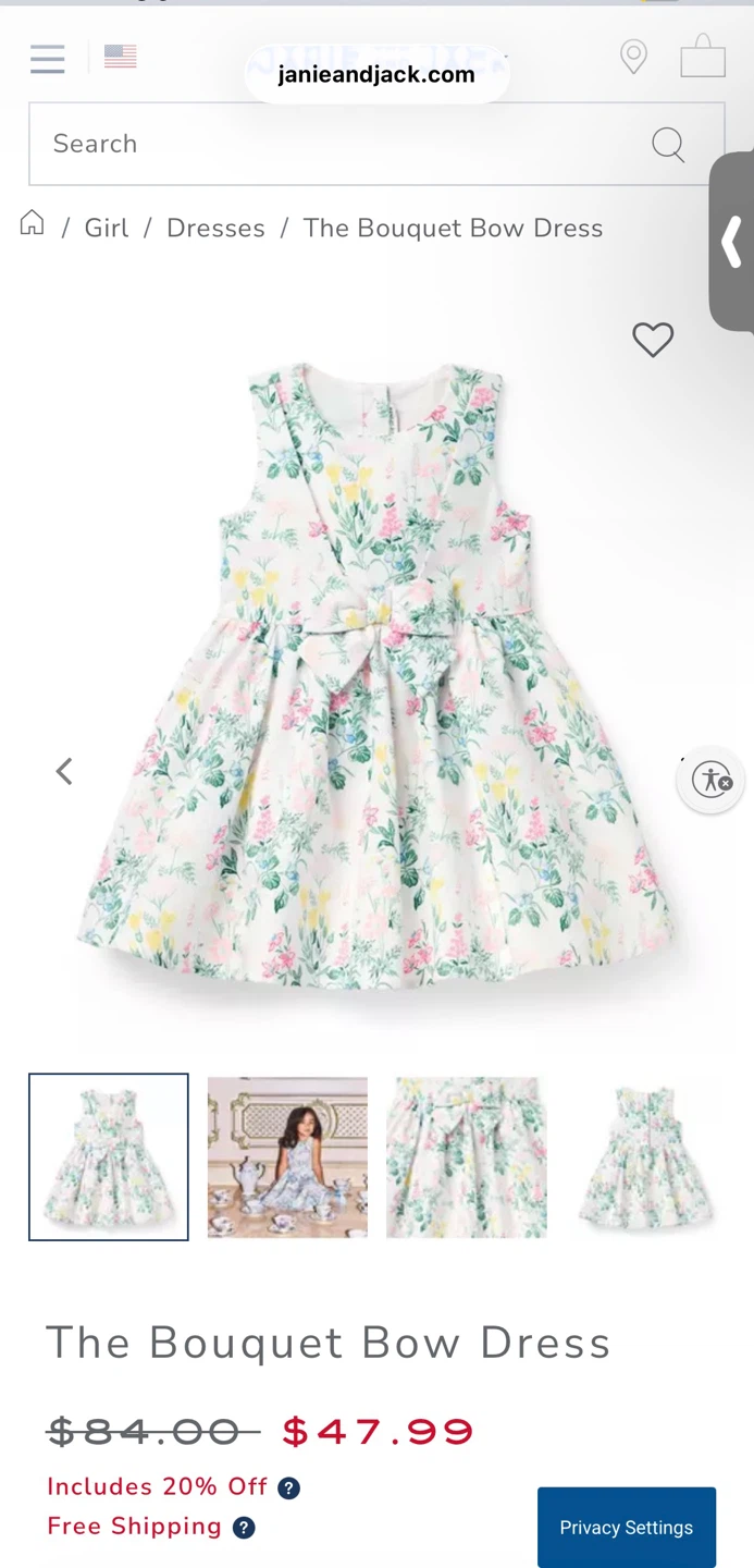 Janie and Jack Floral Dress Size 5