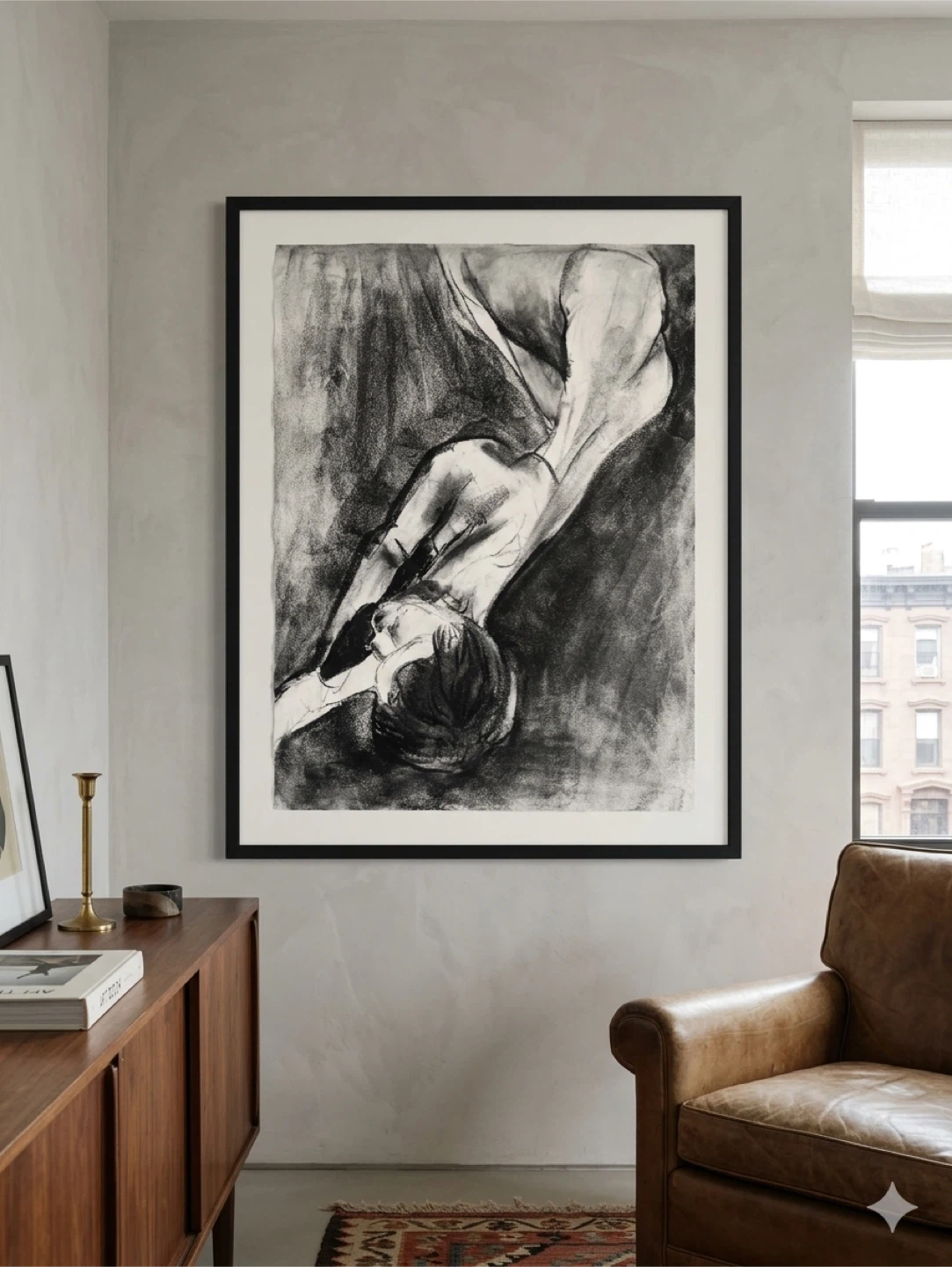 Female Figure Study - Original Charcoal Drawing - 18x24