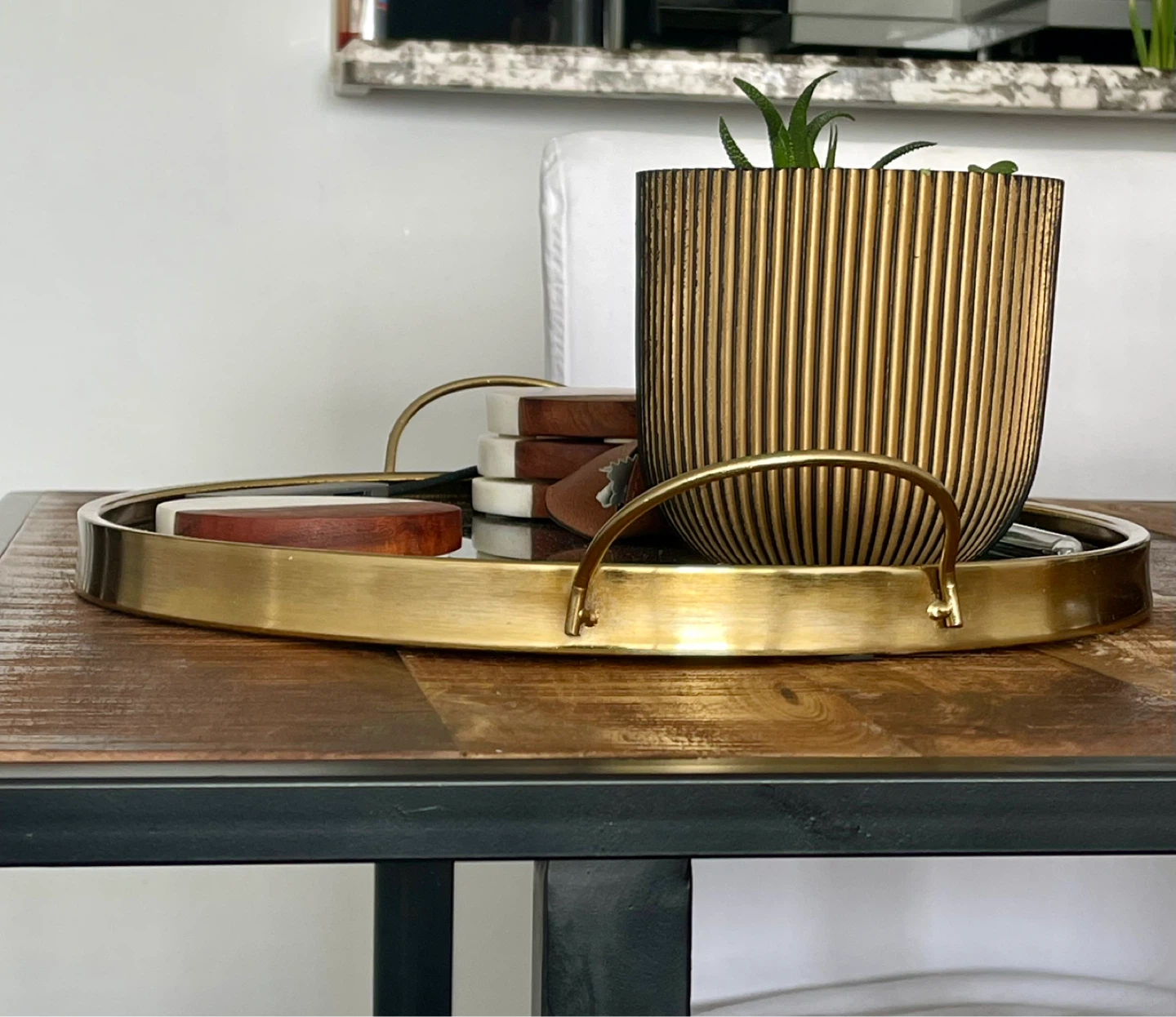 (Must go by April 27)Gold & Black Round Tray