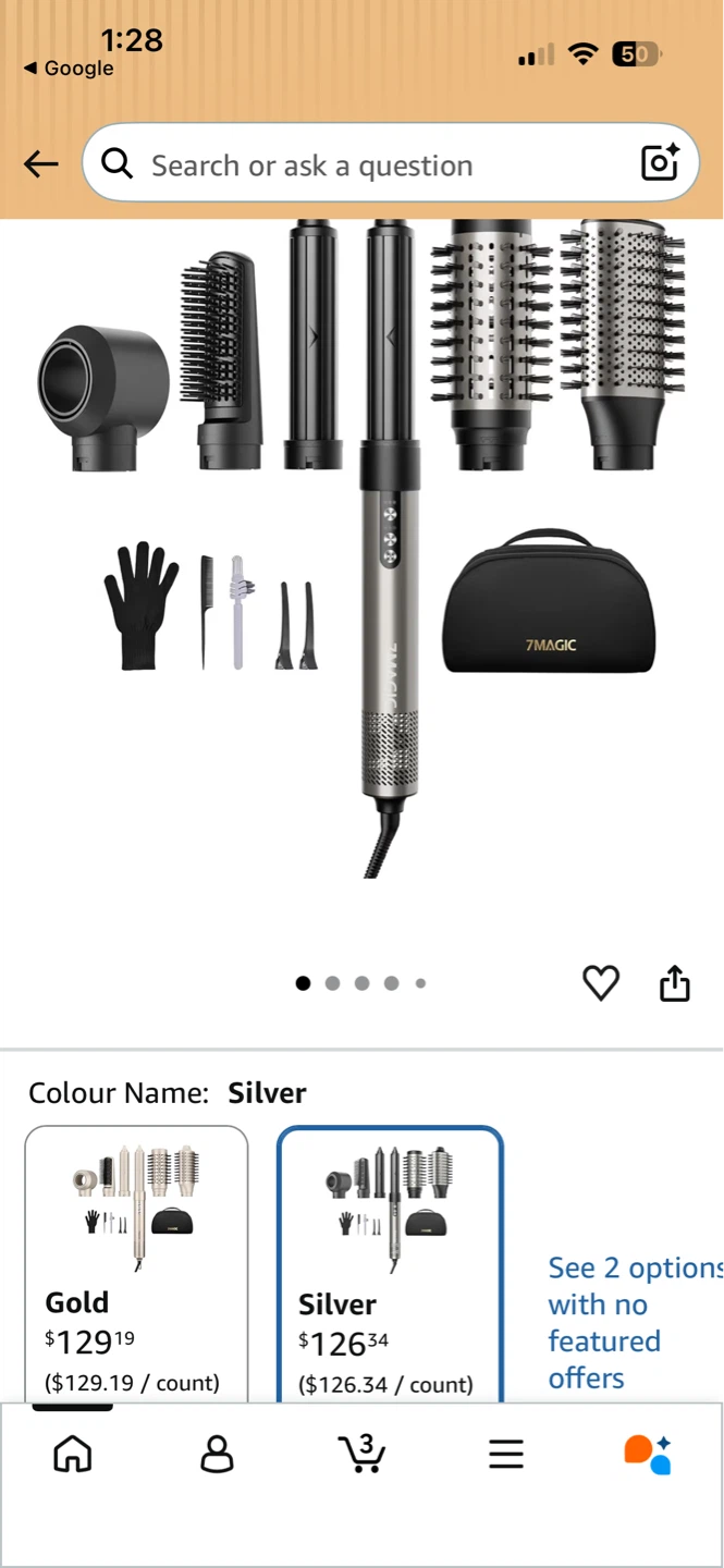 7MAGIC Multi-Styler Hair Dryer & Volumizer Set - Silver - photo 4