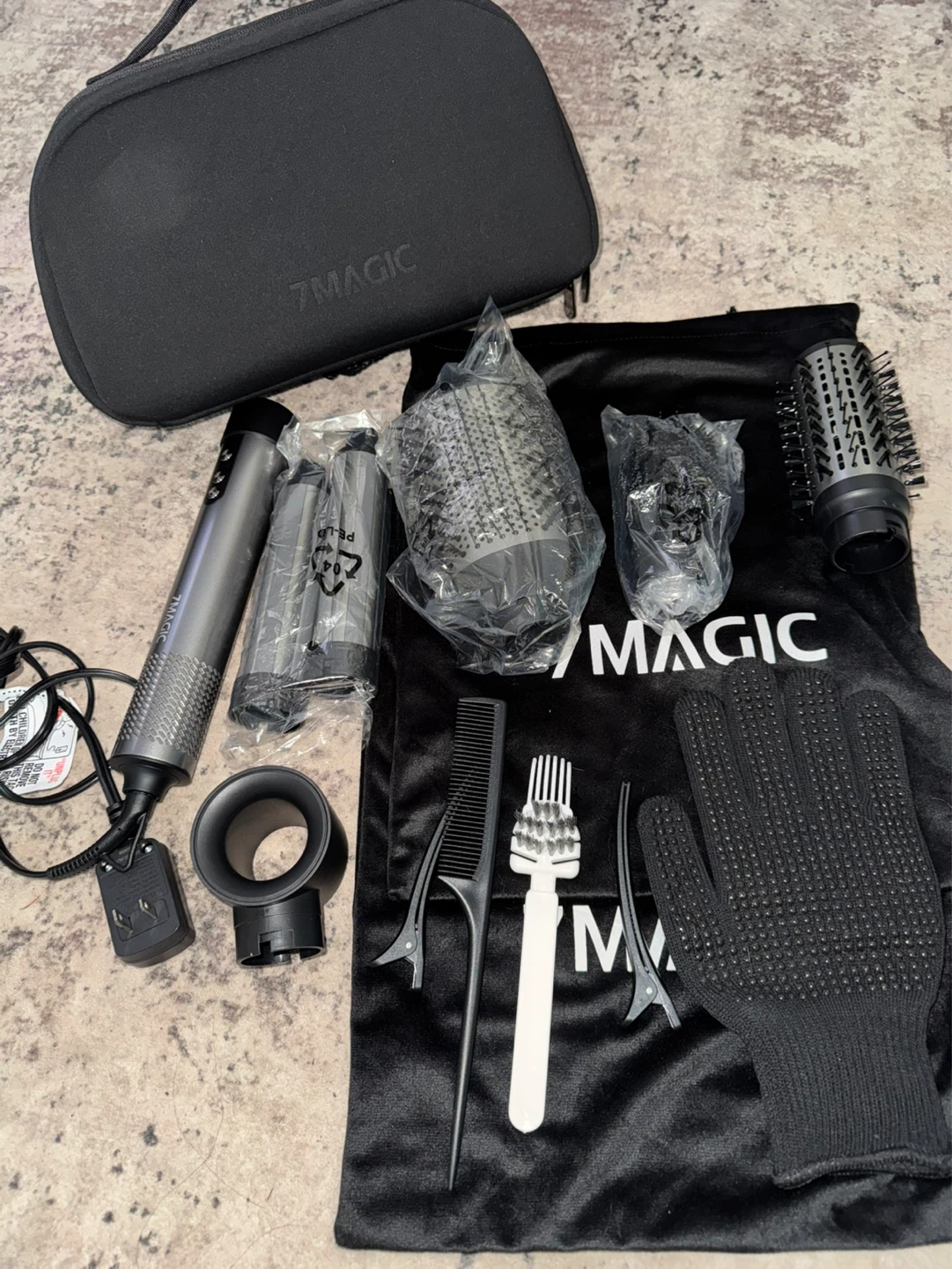 7MAGIC Multi-Styler Hair Dryer & Volumizer Set - Silver