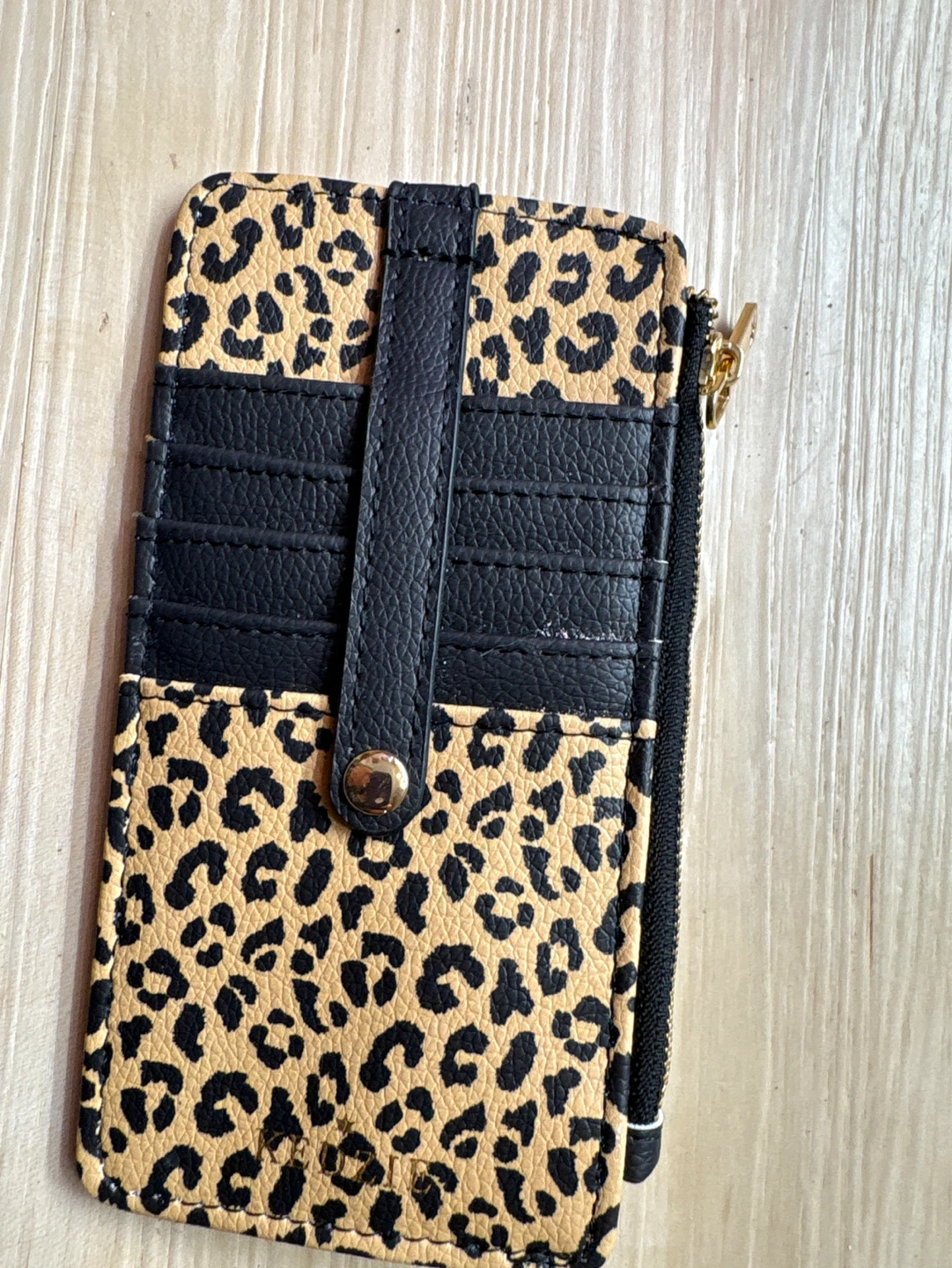 Leopard Print Wallet/Card Holder with Zipper