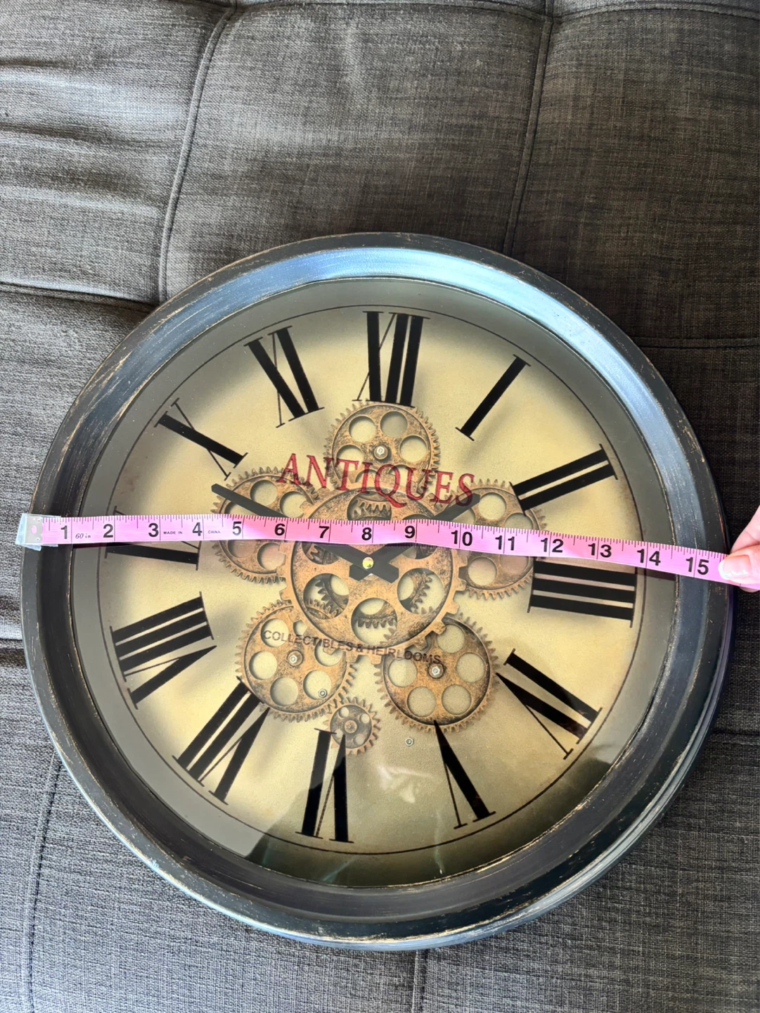 Decorative Wall Clock - Vintage Style with Gears - photo 3