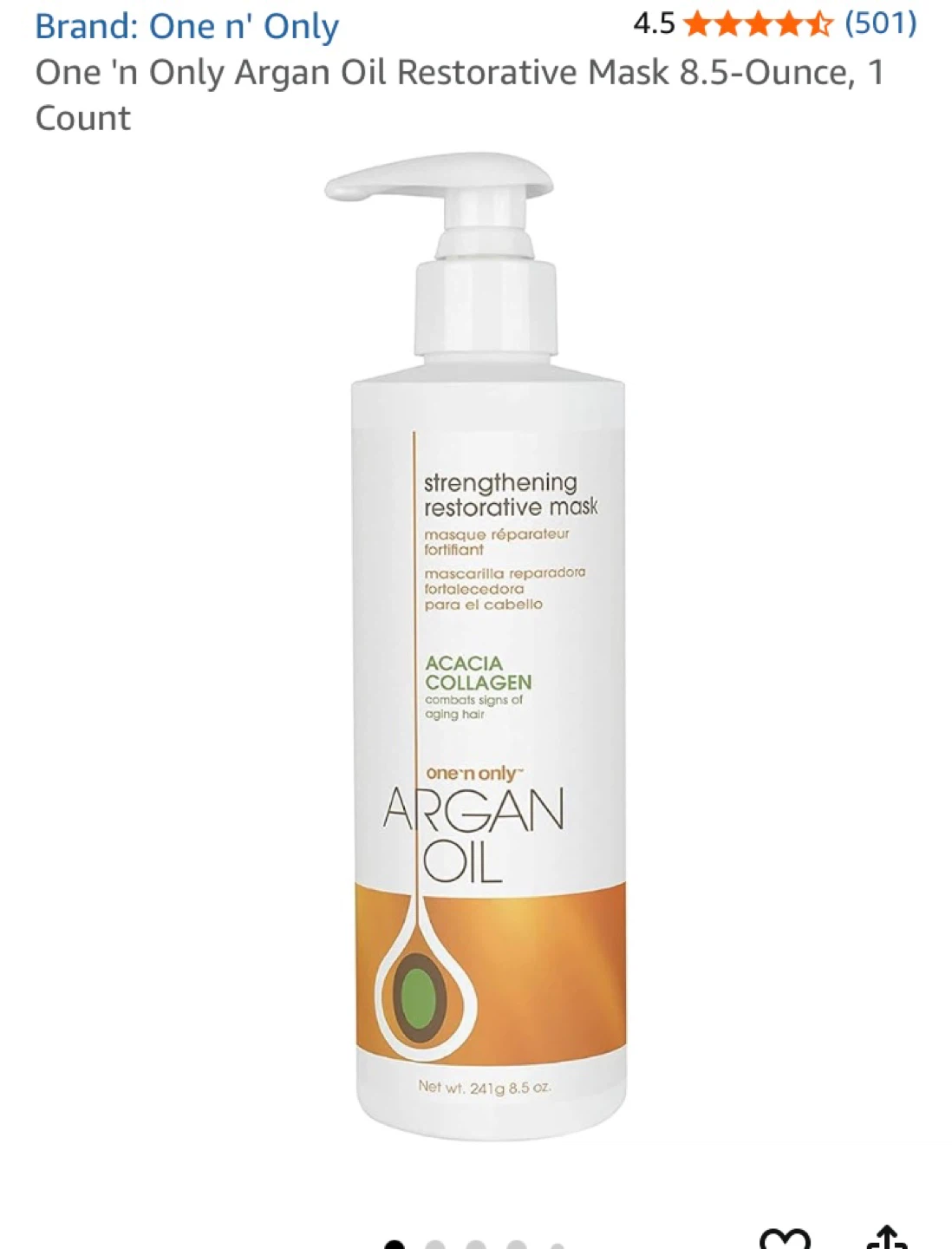 Argan Oil Strengthening Restorative Hair Mask 8.5 oz - photo 3