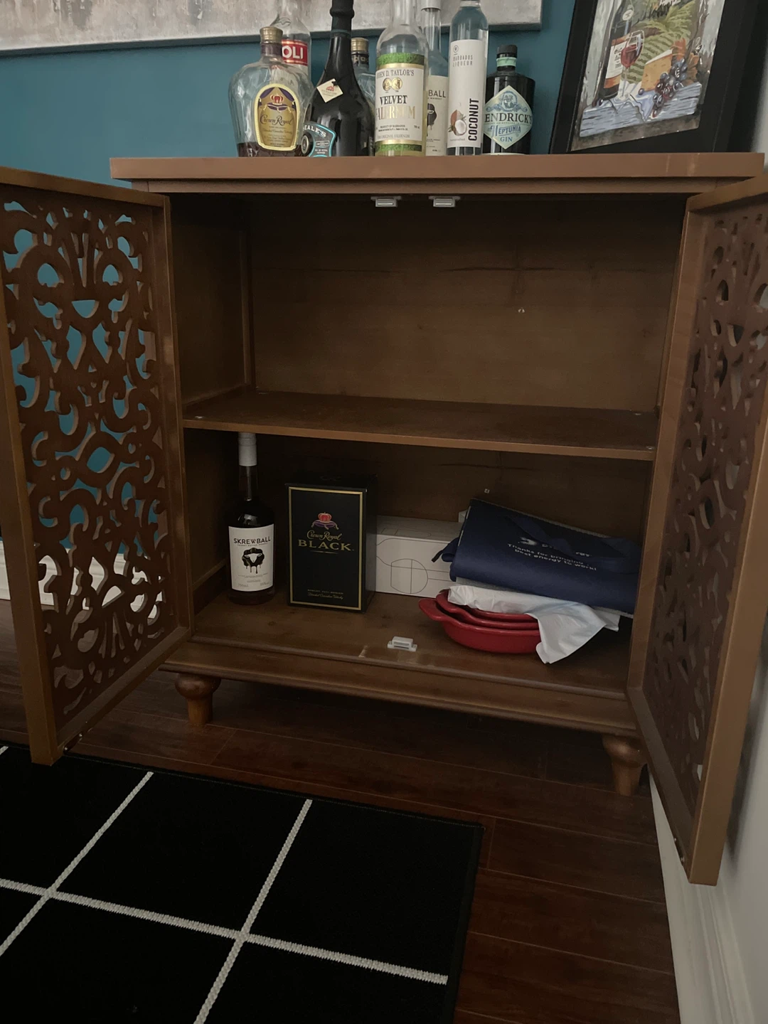 Wooden Cabinet with Decorative Doors - photo 2