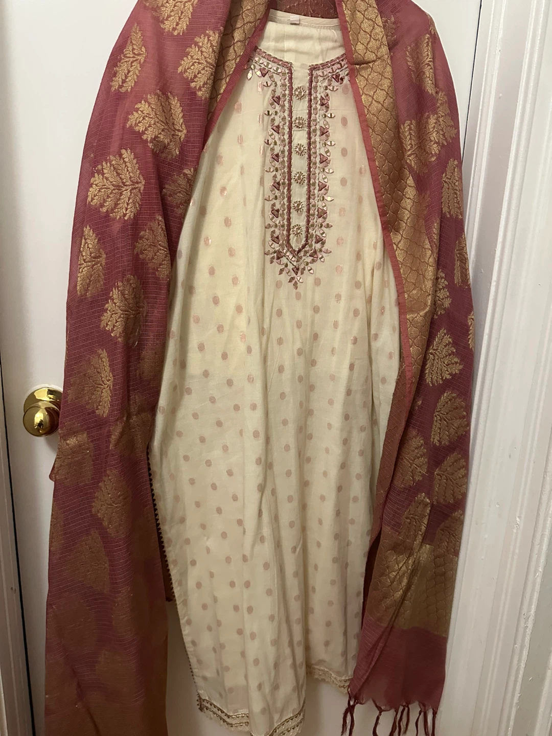 Embroidered suit with Dupatta