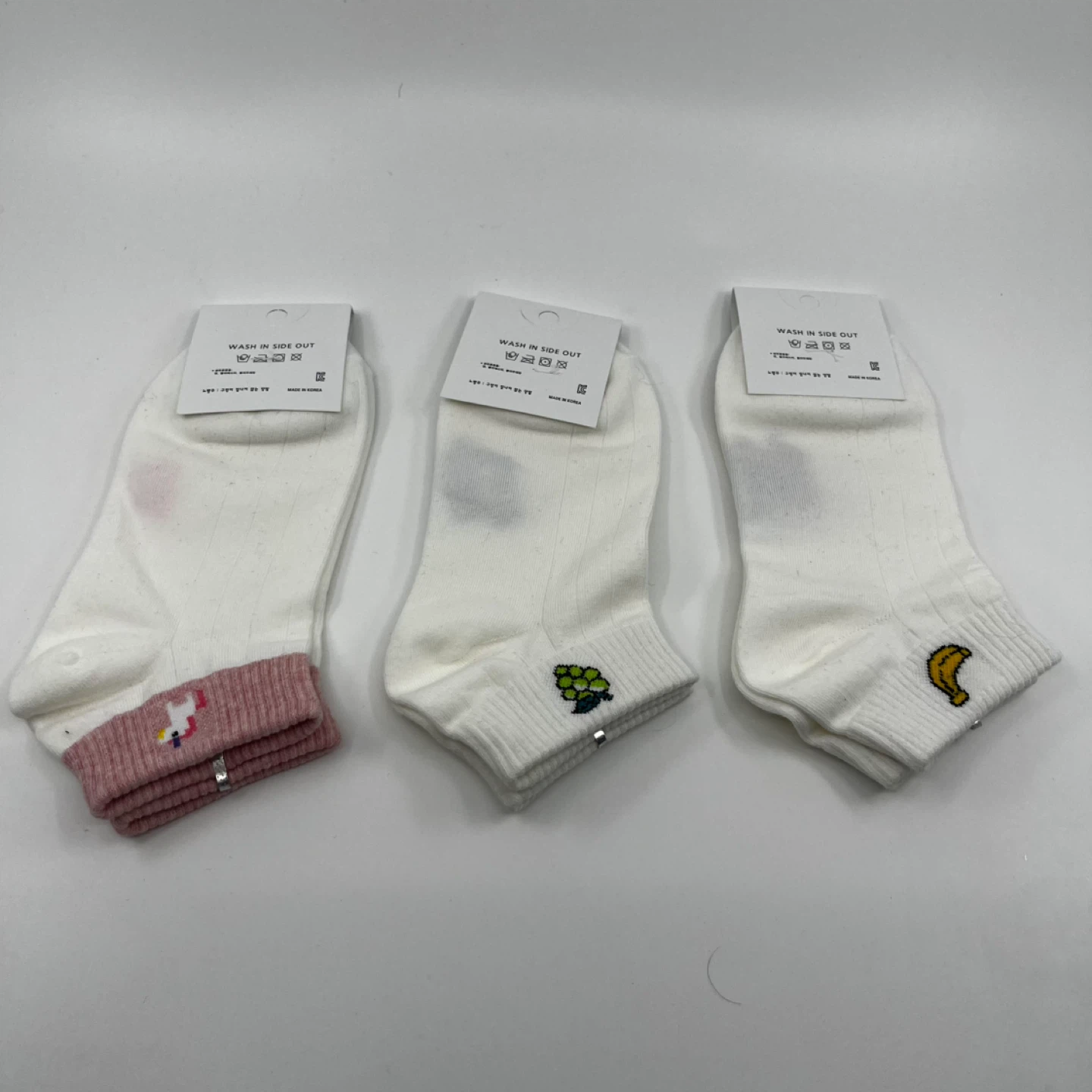No BBang ggu Ankle Socks - 3 Pairs (Assorted Fruit Designs) - photo 2