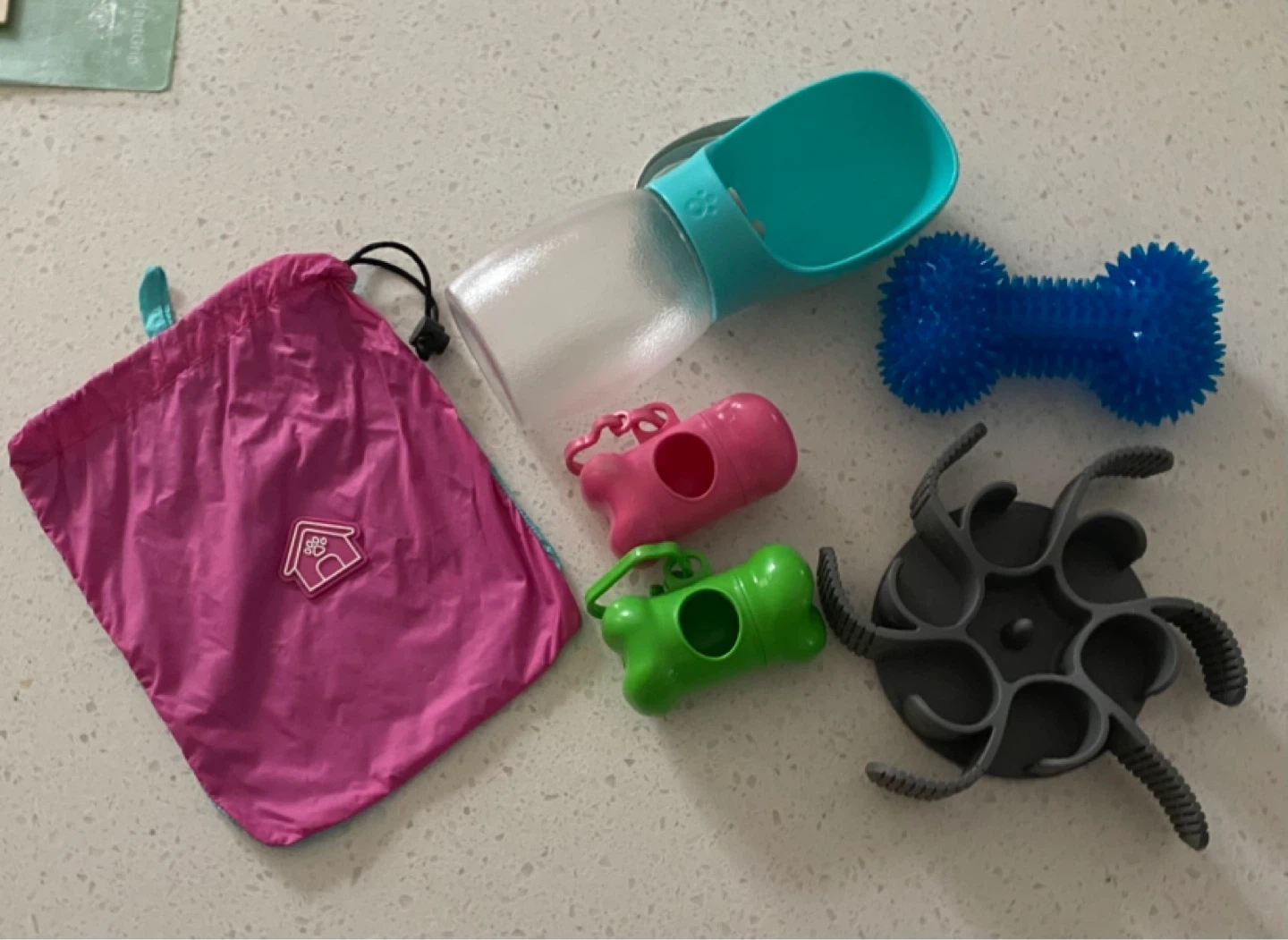 Dog Walking Travel Set with Water Bottle & Treats Bag