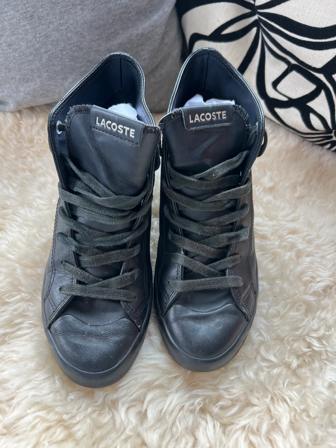Lacoste Black Leather High-Top Sneakers - photo 2