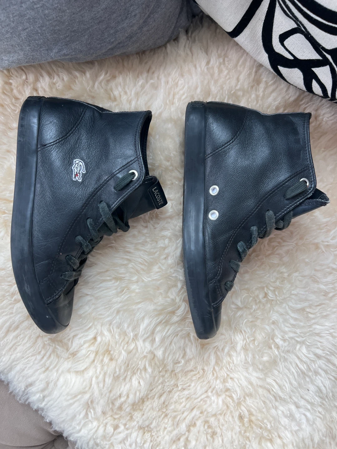 Lacoste Black Leather High-Top Sneakers - photo 3
