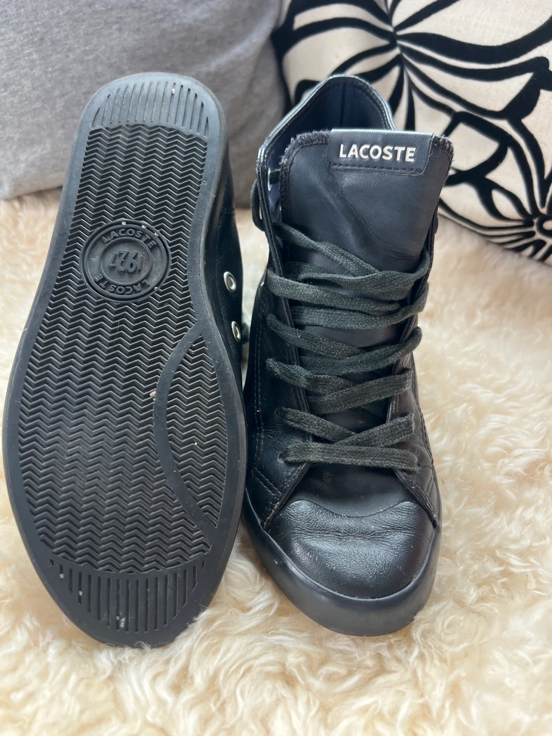 Lacoste Black Leather High-Top Sneakers - photo 4