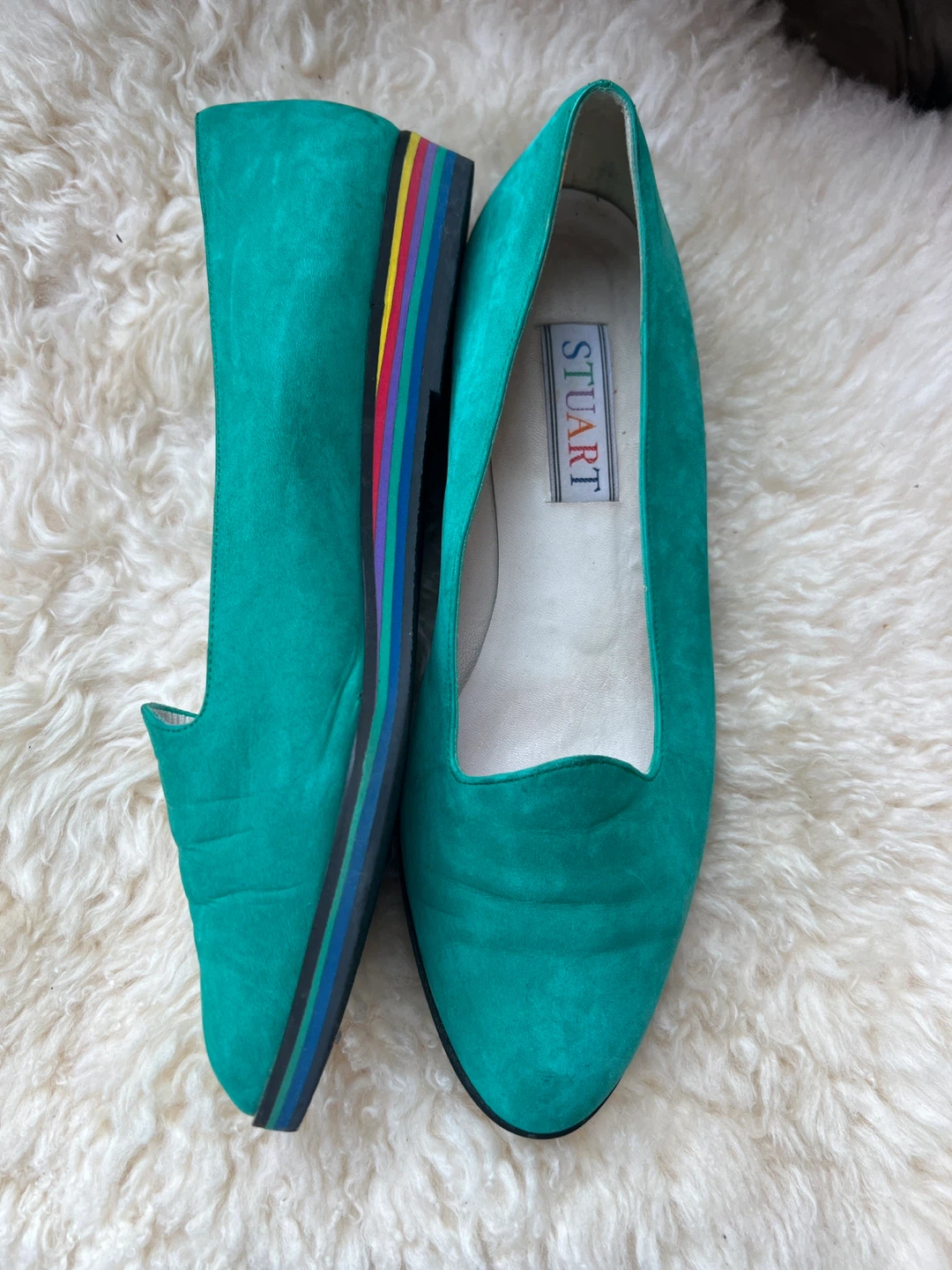 Stuart Weitzman Teal Suede Pointed Toe Flats - photo 4