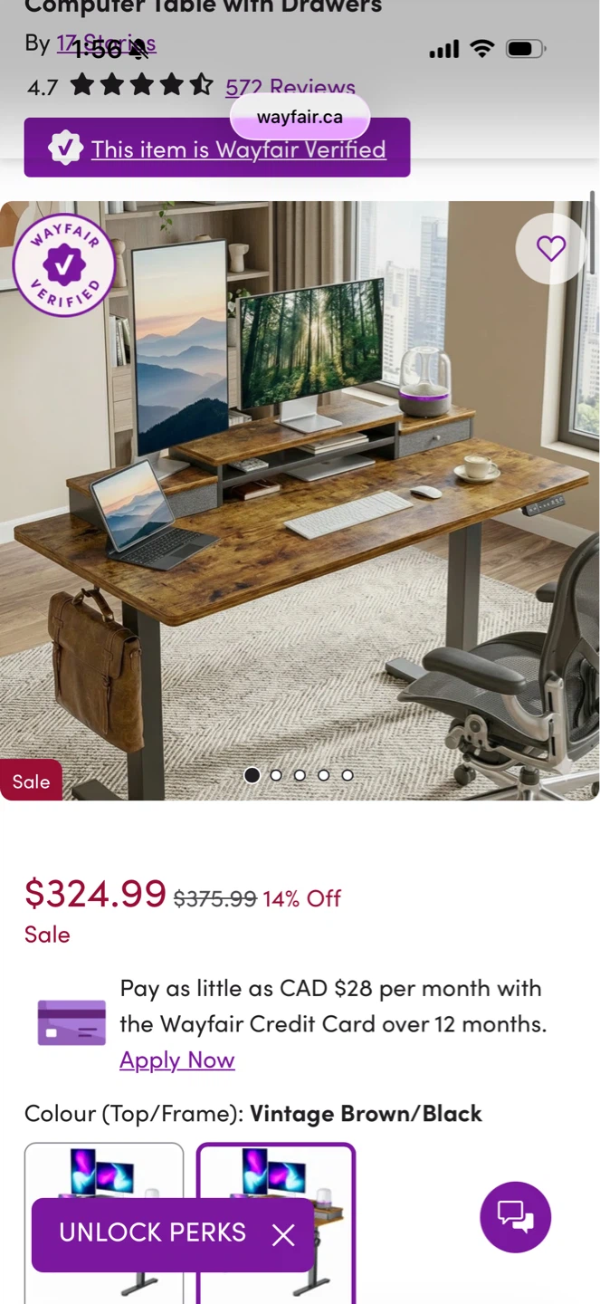 Wayfair sit to stand adjustable desk with Drawers - photo 4
