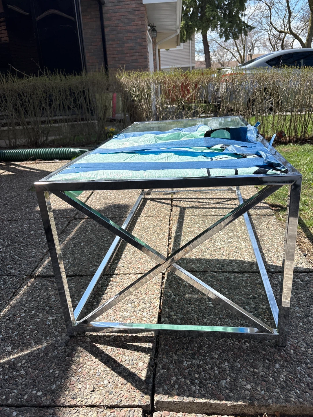 Chrome and Glass Coffee Table - photo 2