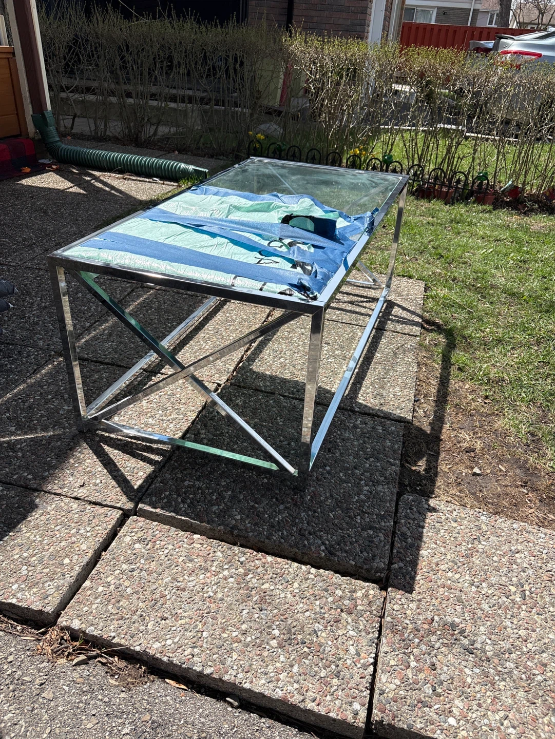 Chrome and Glass Coffee Table - photo 3
