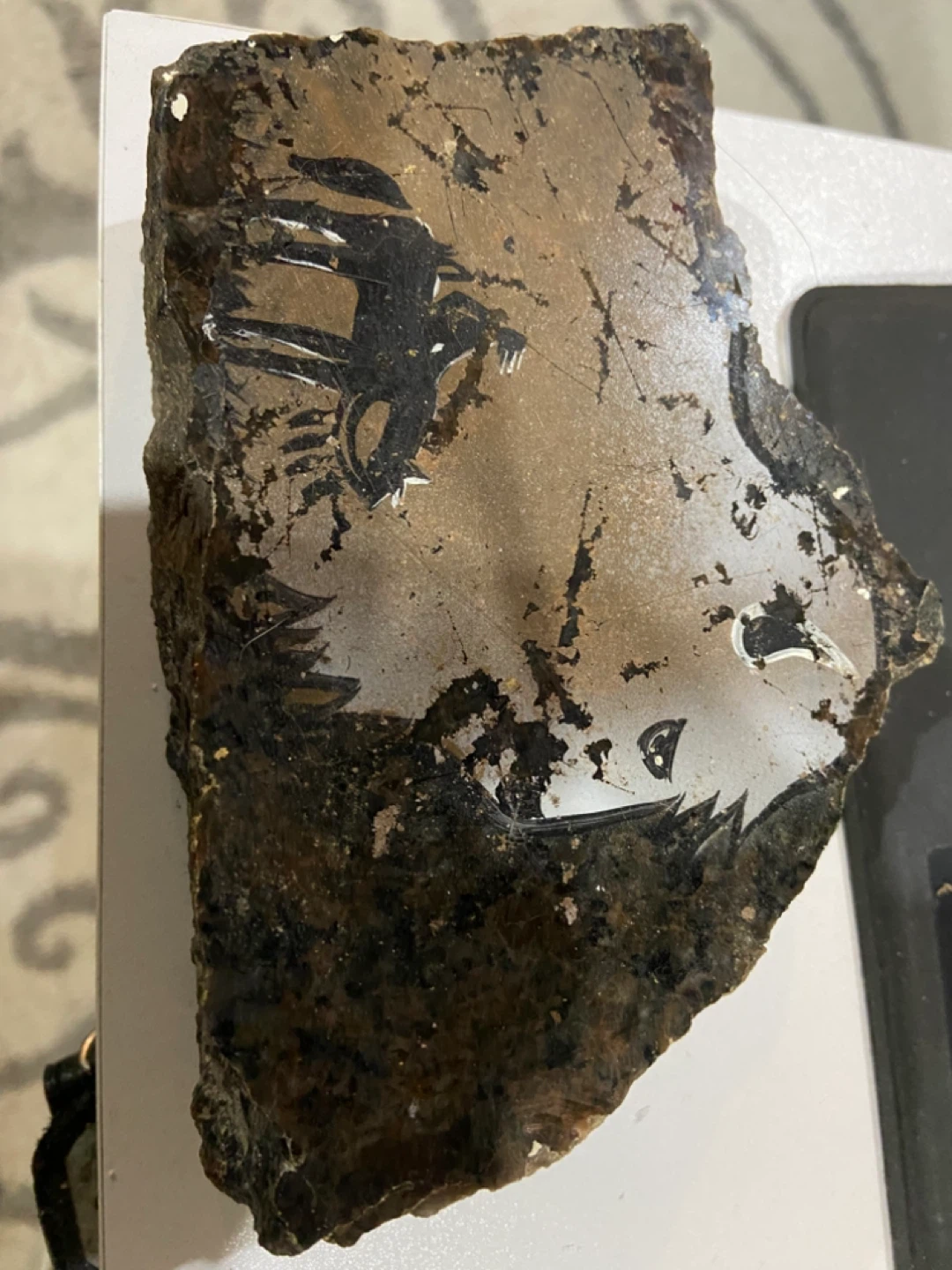 Hand-Painted Stone Eagle Art Piece - photo 2
