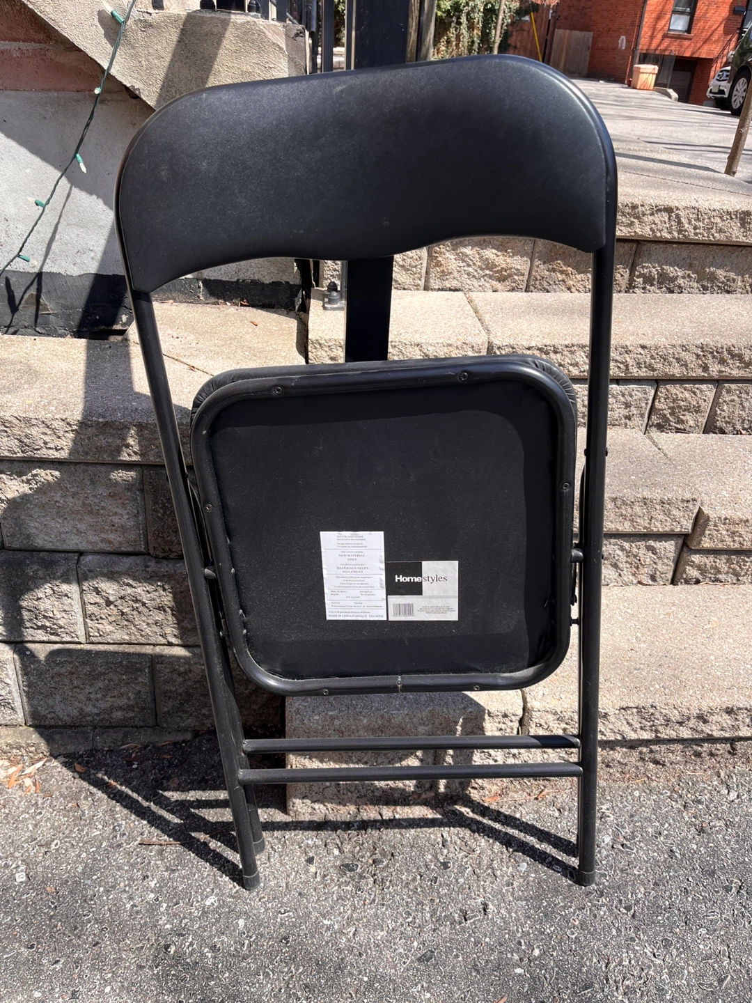 Set of 3 Black Folding Chairs - photo 3