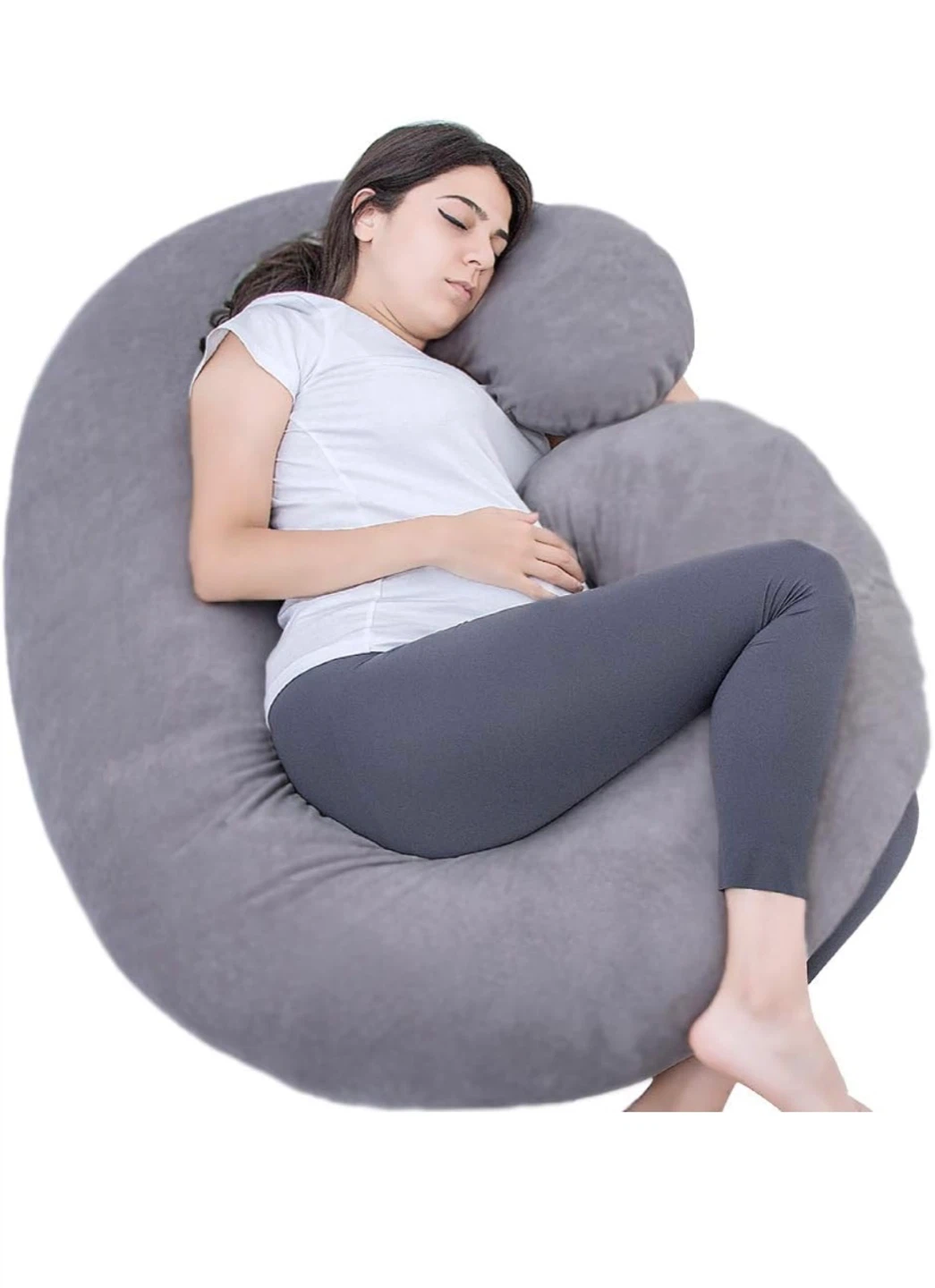Grey C-Shaped Maternity Support Pillow - photo 2