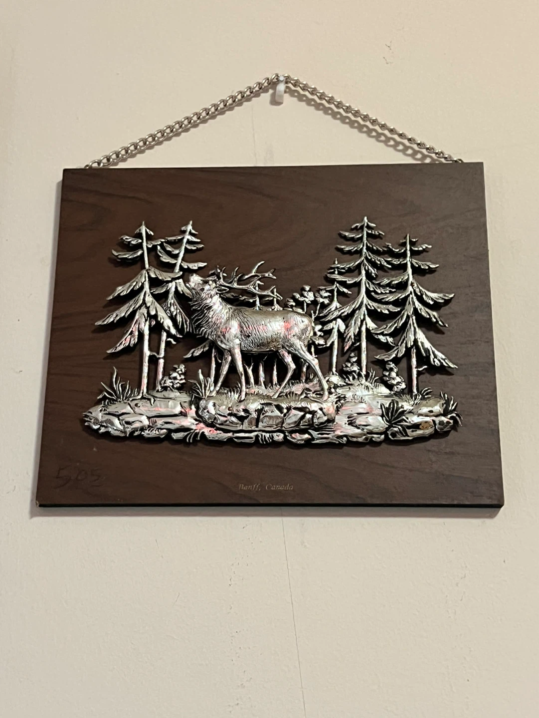 Wall Art Plaque with Deer and Trees Scene - photo 3