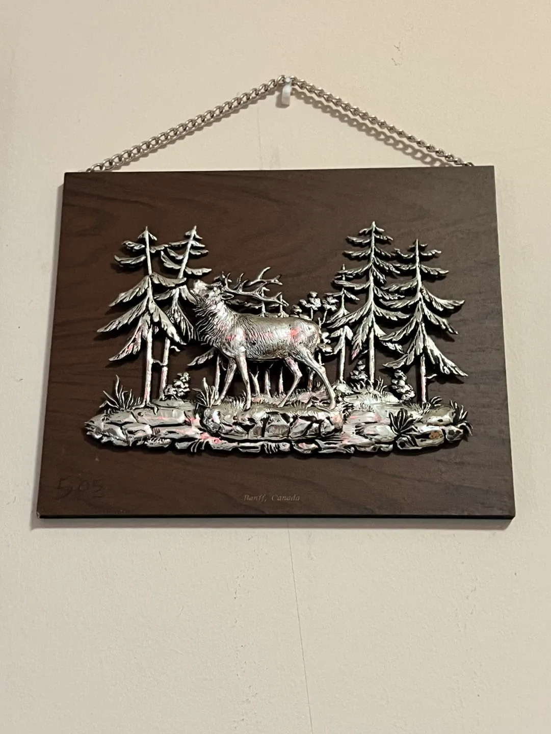 Wall Art Plaque with Deer and Trees Scene - photo 3