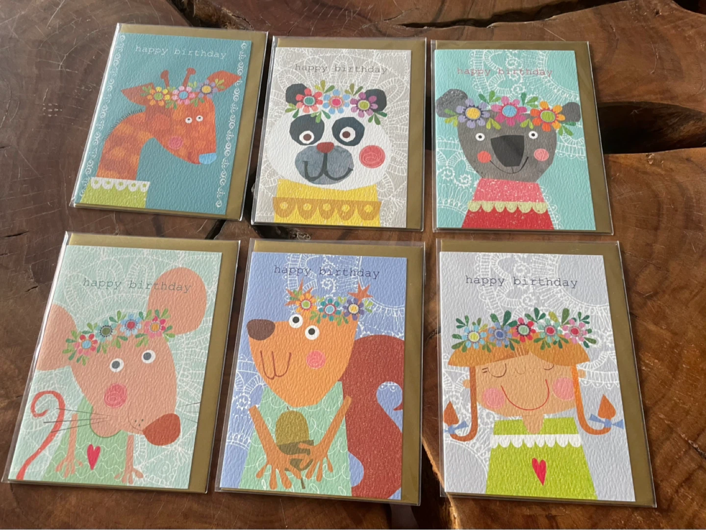 Happy Birthday Cards set of 6  NEW