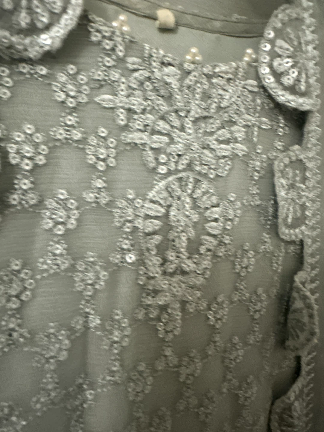 Sage geeen  Sequin Embroidered Dress with Attached dupatta - photo 4