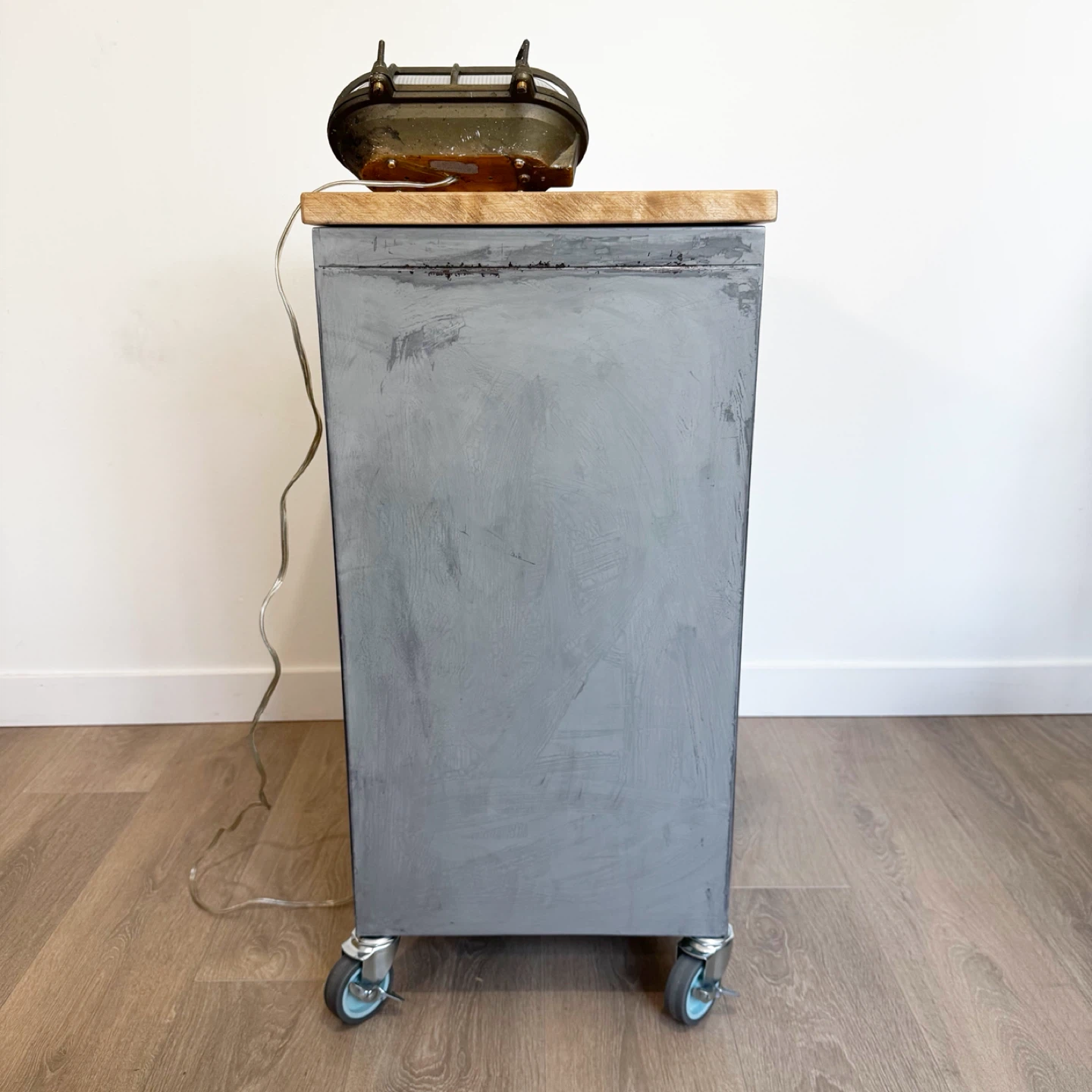 COMBO: Industrilal  cabinet + vintage maritime bulkhead light - photo 4
