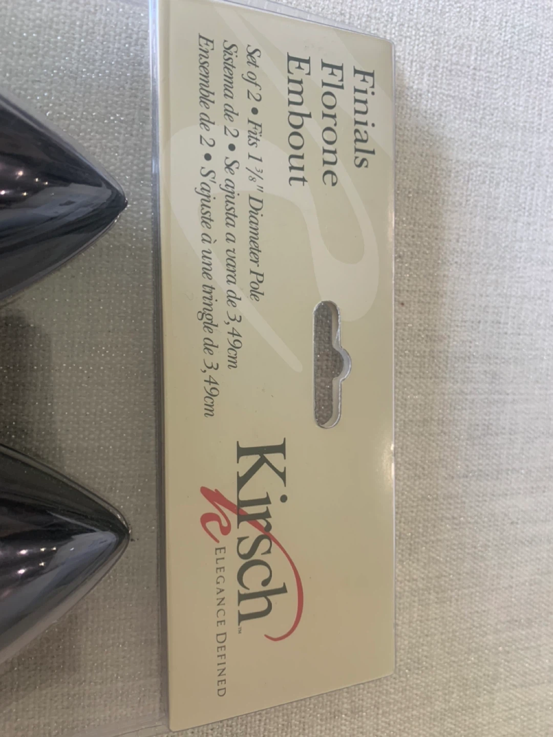 Kirsch Black Florone Finials Set of 2 - photo 5