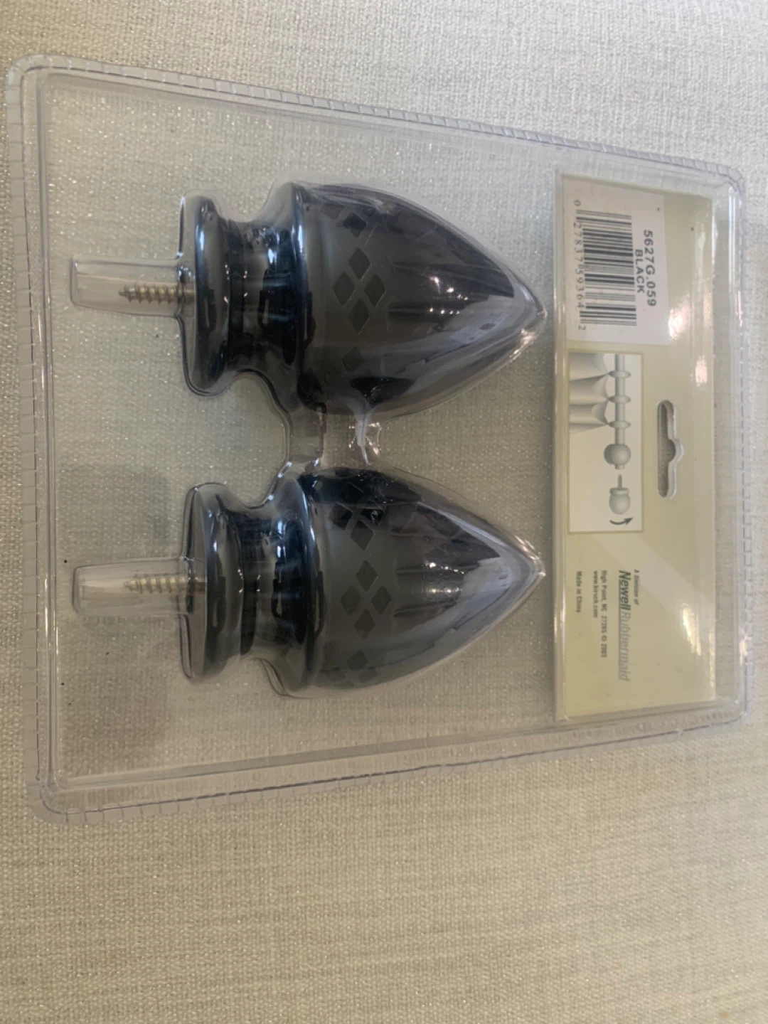 Kirsch Black Florone Finials Set of 2 - photo 3