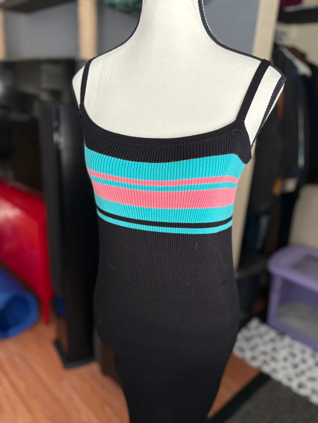Forever 21+ Striped Ribbed Spaghetti Strap Dress - photo 3