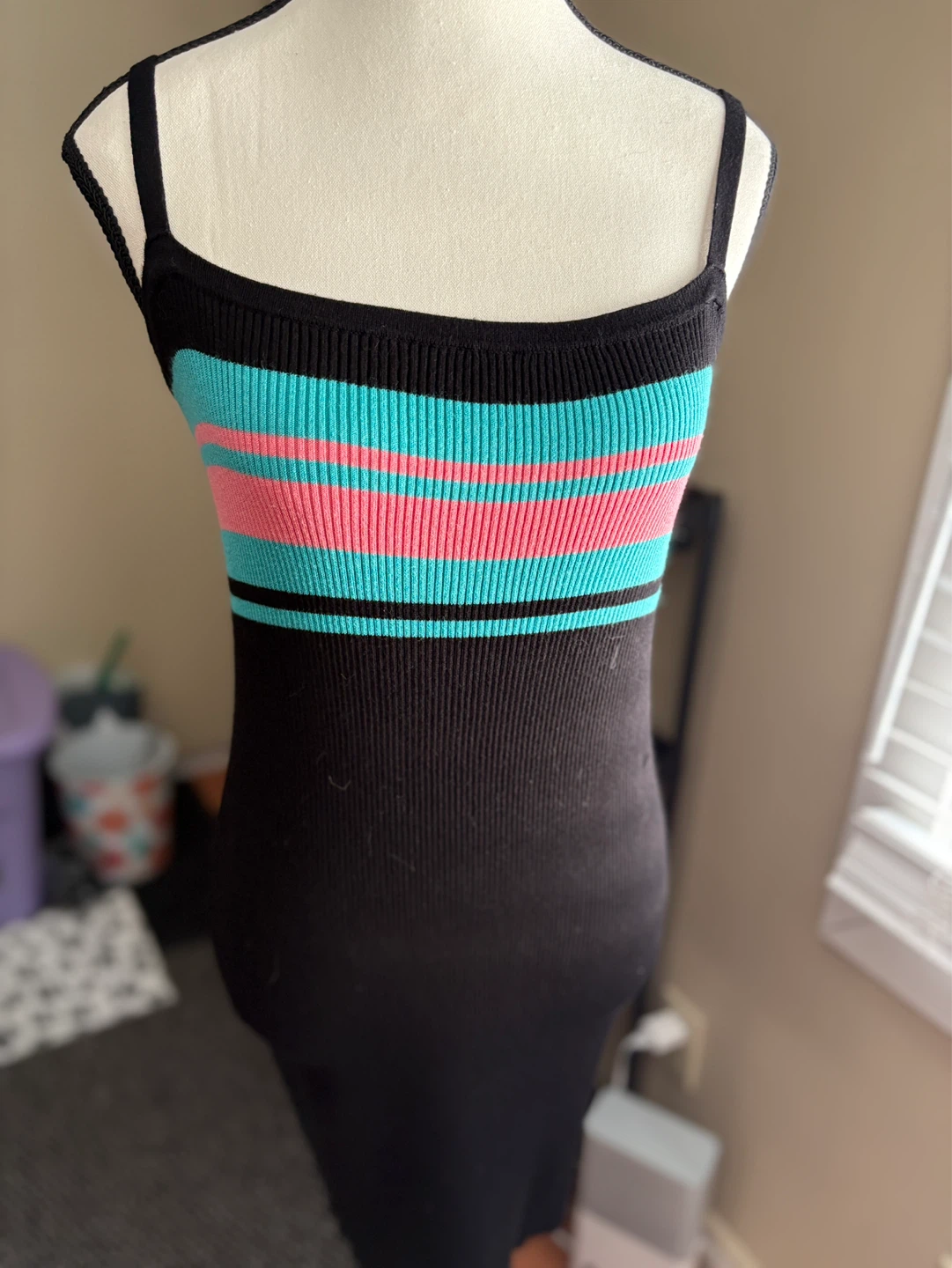 Forever 21+ Striped Ribbed Spaghetti Strap Dress - photo 4