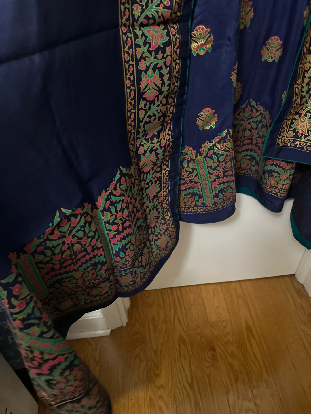 Indigo Blue Embroidered 3-Piece Suit with Dupatta - photo 4