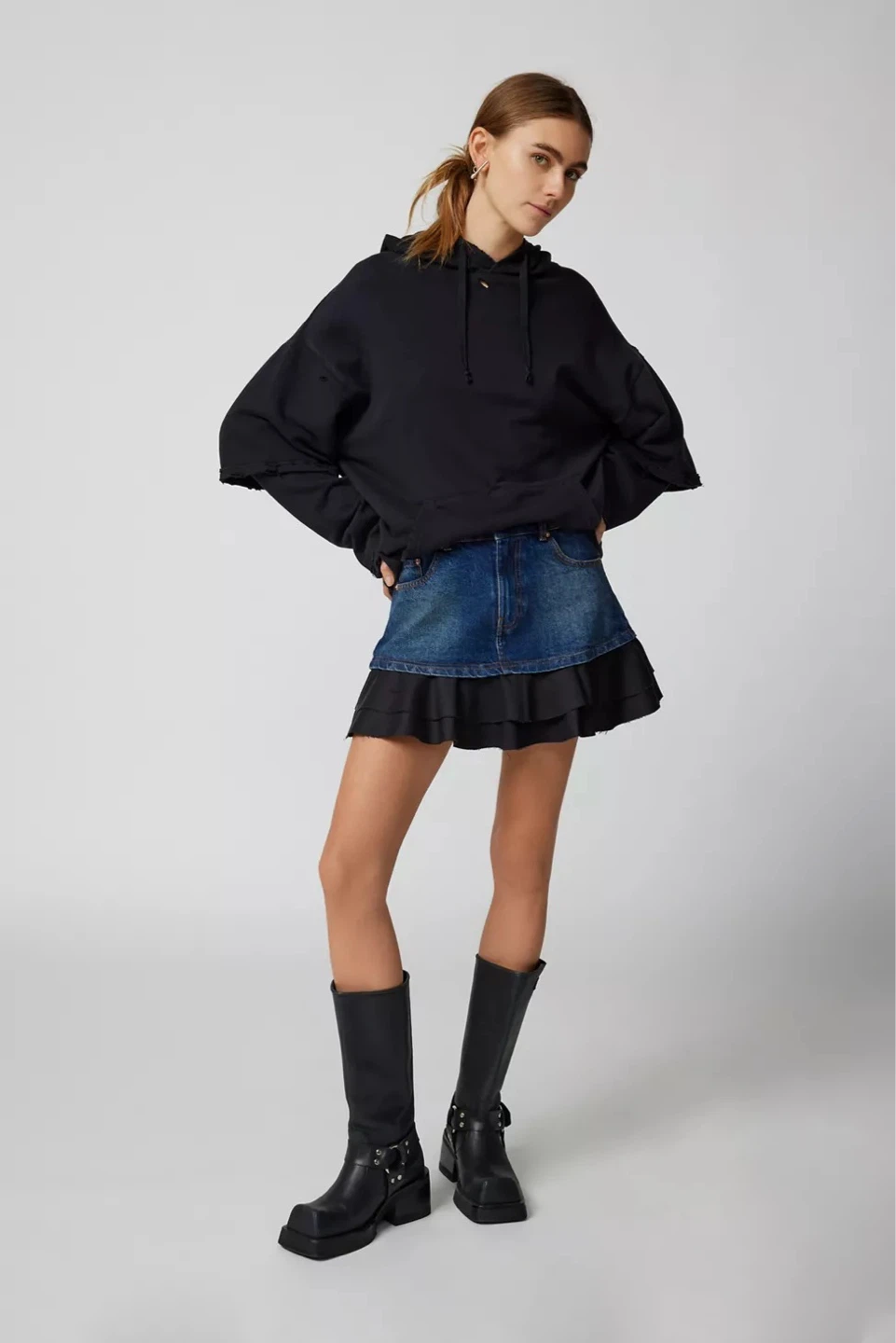 Urban Outfitters Shannon Denim Ruffle Mini Skirt - photo 2