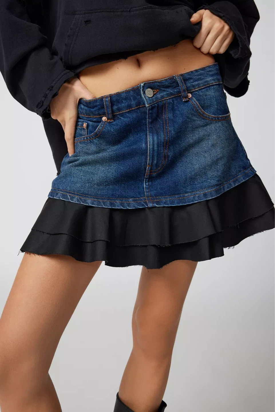 Urban Outfitters Shannon Denim Ruffle Mini Skirt - photo 3