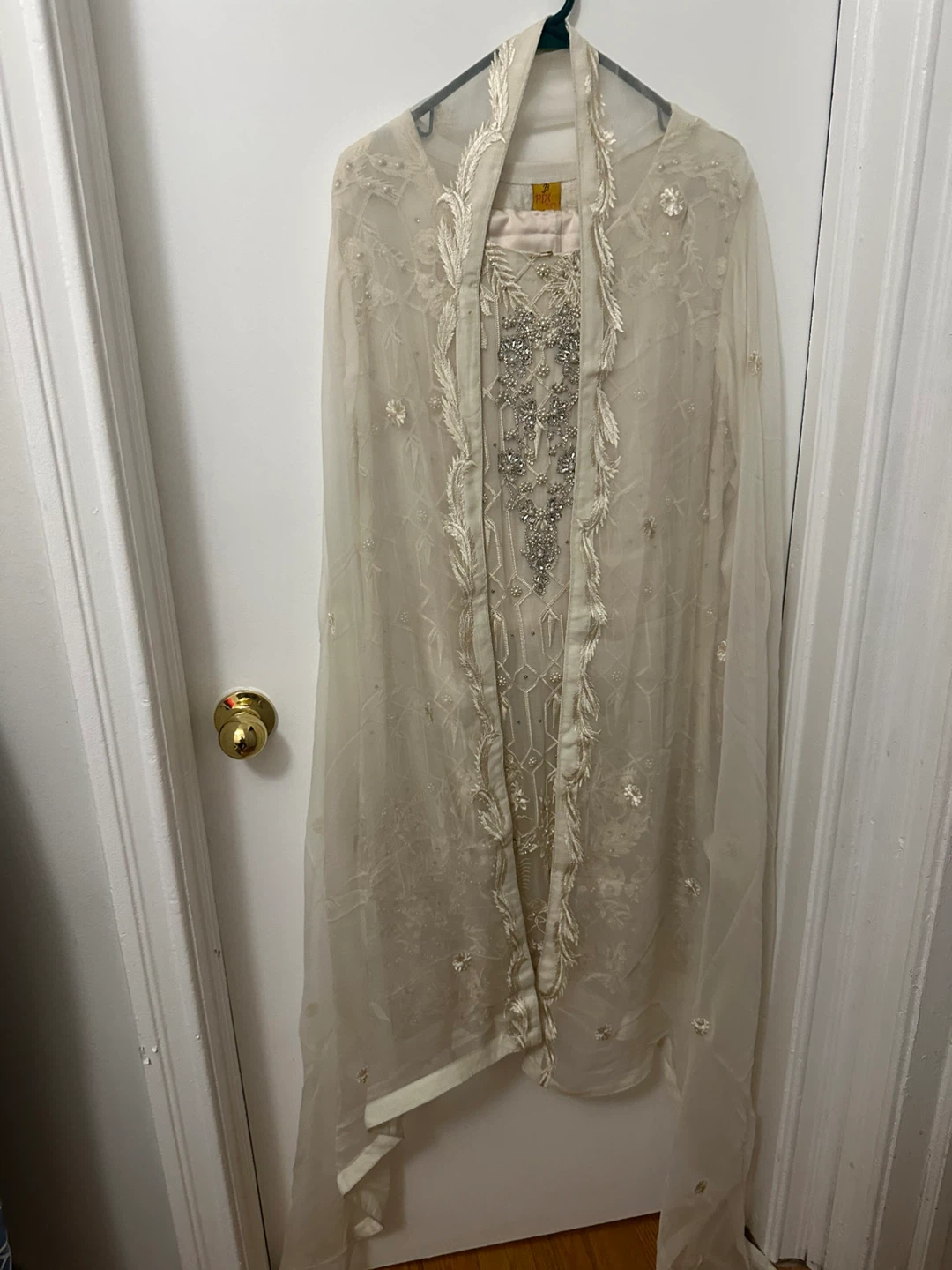 Beaded Embroidered Dress, pants with Dupatta - photo 2